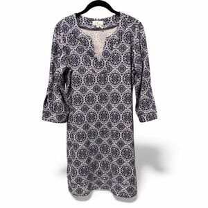 Jude Connally Megan Dress Navy and White Women’s Size Medium 3/4 Sleeve